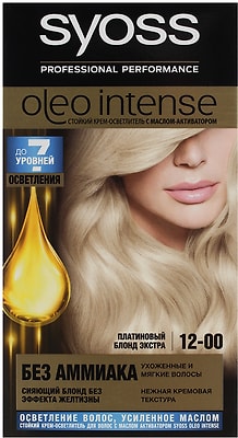 Крем-осветлитель для волос Syoss Oleo Intense 12-00 Платиновый блонд экстра