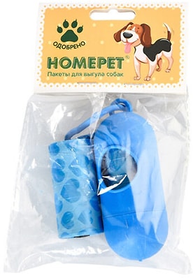 Пакеты для выгула собак Homepet с держателем 2*20шт