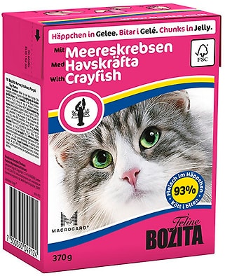 Влажный корм для кошек Bozita Crayfish кусочки в желе с лангустами 370г
