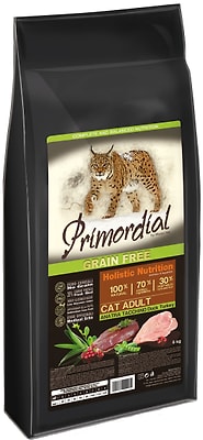 Сухой корм для кошек Primordial Утка и Индейка 6кг