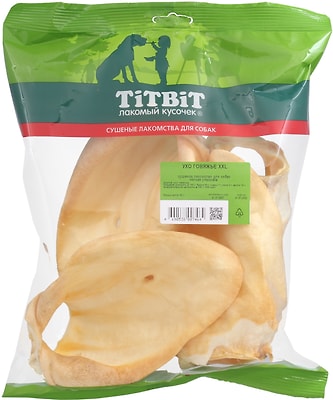 Лакомство для собак TiTBiT Ухо говяжье XXL 80г