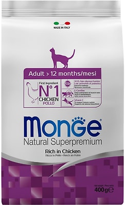 Сухой корм для кошек Monge Cat Adult с курицей 400г