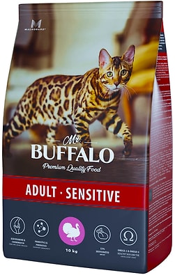 Сухой корм для кошек Mr.Buffalo Adult Sensitive с индейкой 10кг