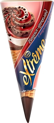 Мороженое Extreme Сливочное двухслойное с какао с вишневым соусом и кусочками вишни 8% 78г