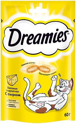 Лакомство для кошек Dreamies подушечки с сыром 60г