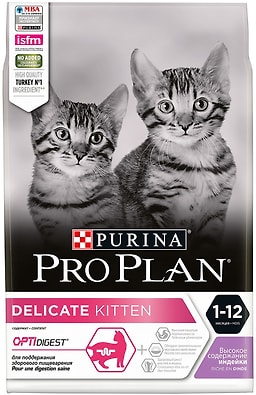 Сухой корм для котят Pro Plan Optidigest Delicate Kitten для чувствительного пищеварения с индейкой 3кг
