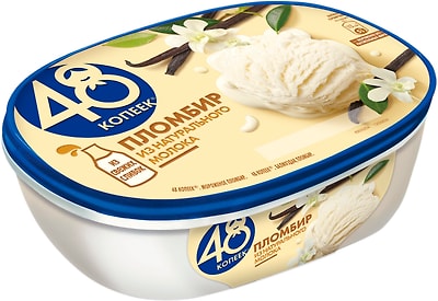 Мороженое 48 Копеек Пломбир 12% 419г