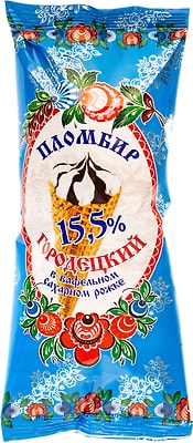 Мороженое Велрус Городецкий Пломбир ванильный в вафельном рожке 17.2% 100г