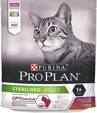 Сухой корм для стерилизованных кошек Pro Plan Optisavour Sterilised с уткой и печенью 400г
