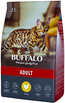 Сухой корм для кошек Mr.Buffalo Adult с курицей 10кг