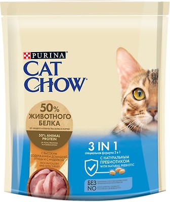 Сухой корм для кошек Cat Chow 3in1 с домашней птицей и индейкой 400г