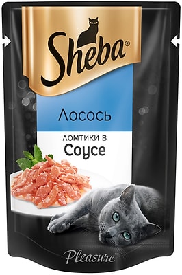 Влажный корм для кошек Sheba Ломтики в соусе с лососем 85г