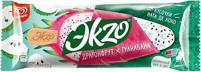 Мороженое Ekzo Молочное Драгонфрут-гуанабана 70г