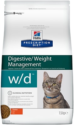 Сухой корм для кошек Hills Prescription Diet w/d при сахарном диабете с курицей 1.5кг