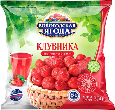 Клубника Кружево Вкуса быстрозамороженная 300г
