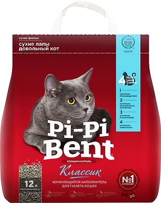Наполнитель Pi-Pi Bent комкующийся 12л