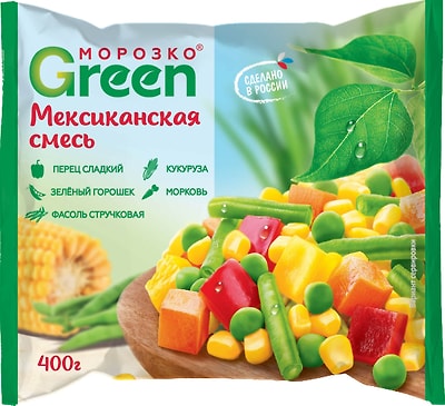 Смесь овощная Морозко Green Мексиканская быстрозамороженная 400г