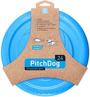 Игрушка для собак Collar PitchDog Летающий диск голубой 24см