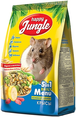 Корм для грызунов Happy Jungle для декоративных крыс 400г