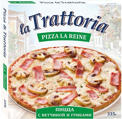 Пицца Цезарь La Trattoria с ветчиной и грибами 335г