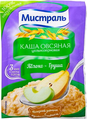 Каша Мистраль Овсяная Яблоко-груша 40г