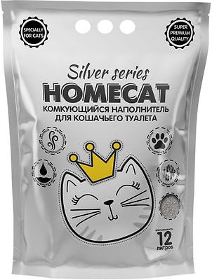 Наполнитель для кошачьего туалета Homecat Silver Series комкующийся 3кг 