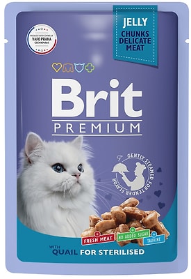 Корм для кошек Brit Premium Перепелка в желе 85г