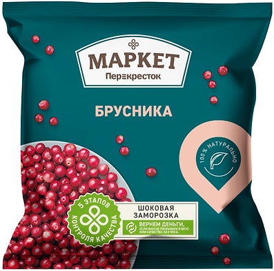 Брусника Маркет Перекресток быстрозамороженная 400г
