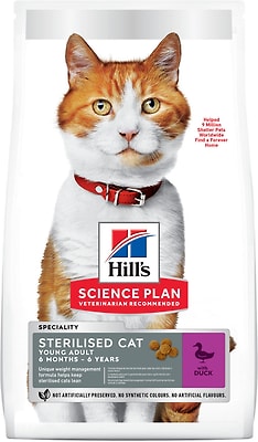 Сухой корм для стерилизованных кошек и кастрированных котов Hills Science Plan Sterilised Cat с уткой 300г