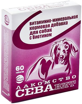 Лакомство для собак Ceva СЕВАвит с биотином 60шт