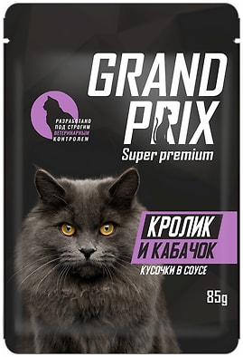 Влажный корм для кошек Grand Prix Кролик и кабачок 85г