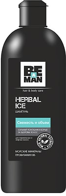 Шампунь для волос Be a man Herbal ice Свежесть и объем 360мл