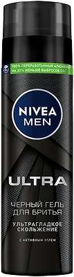 Гель для бритья Nivea Men Ultra Черный с активным углем 200мл