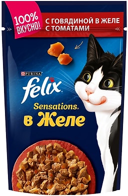 Влажный корм для кошек Felix с говядиной 85г