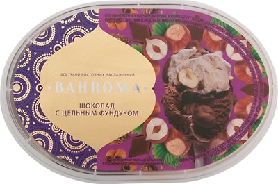 Мороженое Bahroma Сливочное Шоколад с цельным фундуком 450г