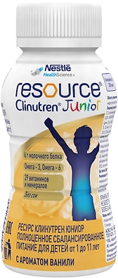 Сбалансирование питание для детей Resource Clinutren Junior с ароматом ванили 200мл