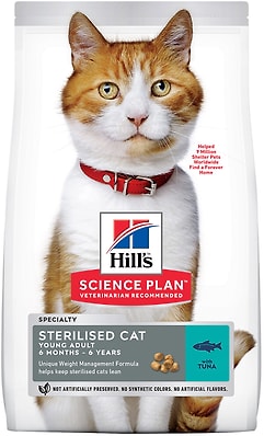 Сухой корм для стерилизованных кошек и кастрированных котов Hills Science Plan Sterilised Cat с тунцом 1.5кг