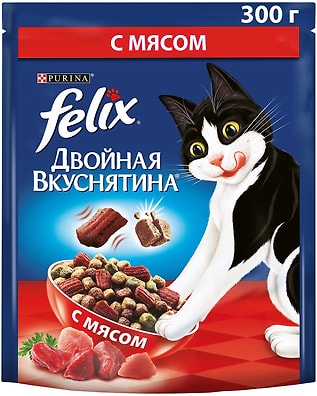 Сухой корм для кошек Felix с мясом 300г