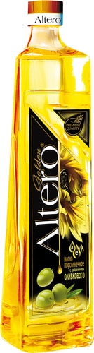Масло подсолнечное Altero Golden рафинированное с добавлением оливкового 810мл