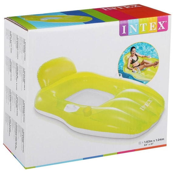  | Матрас-кресло надувной Intex для плавания с ручками 163*104см в ассортименте