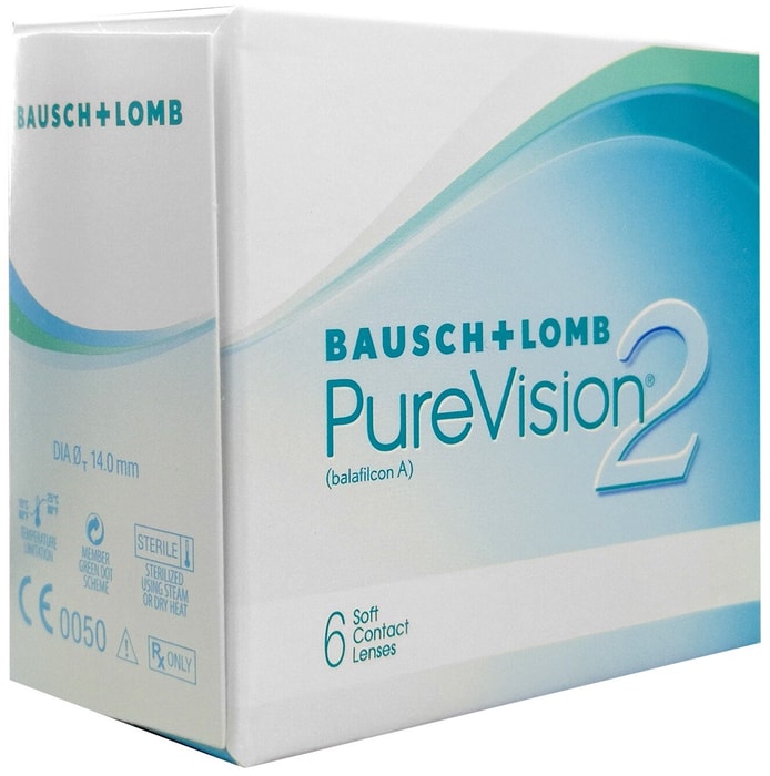 Линзы пьюр вижн. Контактные линзы PUREVISION на месяц 6 шт / +1.00/8.6/14.0, уп.. Pure Vision 2. Pure Vision 2 (6 линз).