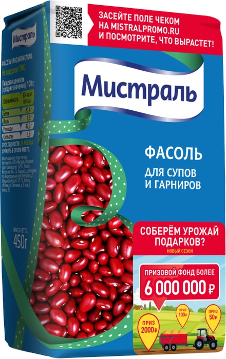 Фасоль Мистраль красная для супов и гарниров 450г - купить с доставкой ...