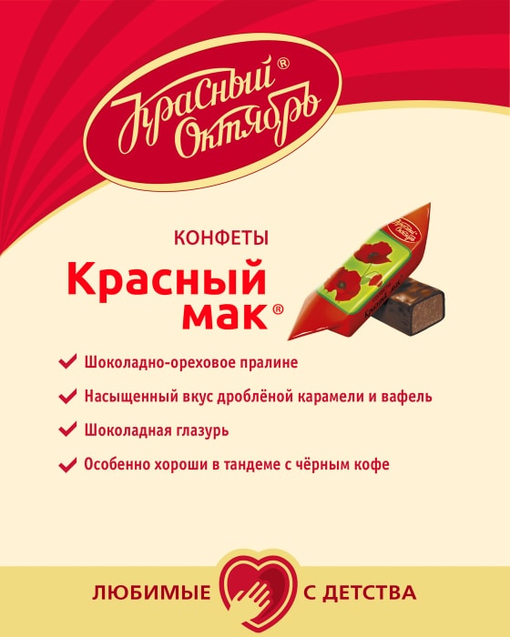 Конфеты Красный мак Roshen Рошен - калорийность