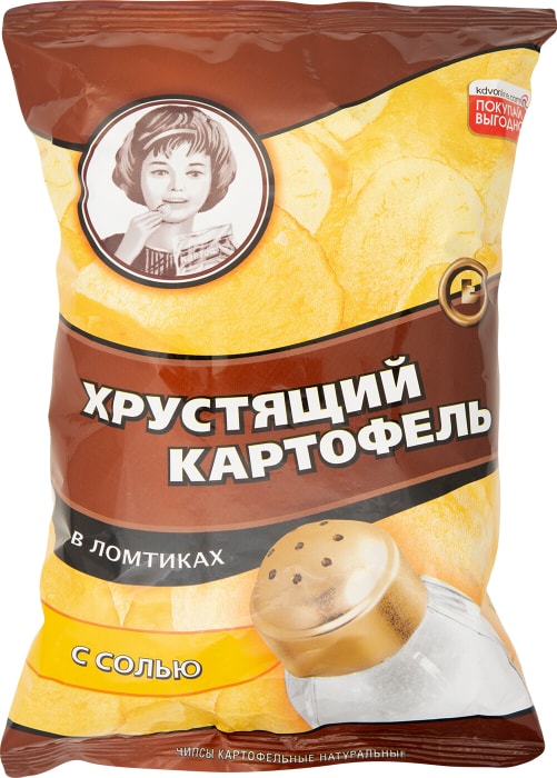 Чипсы Хрустящий Картофель с солью 70г - купить с доставкой в Vprok.ru ...