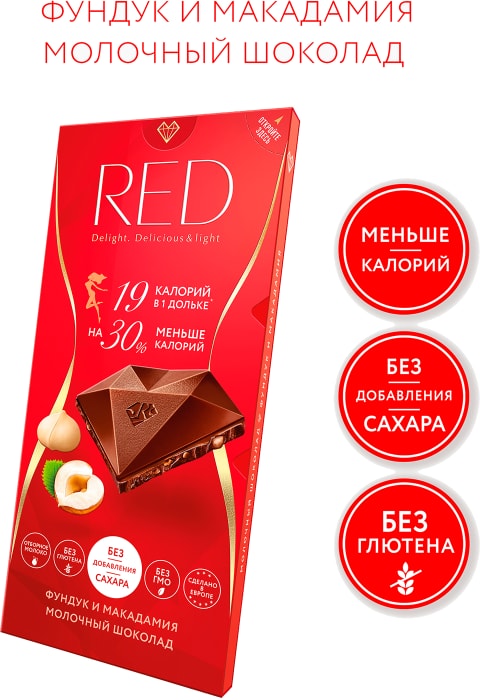 Молочный шоколад с фундуком Red