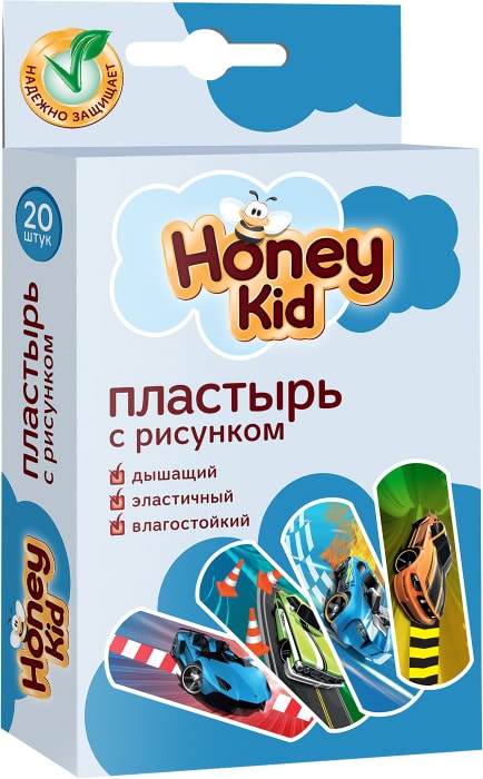 Пластырь honey kid с рисунком 20шт