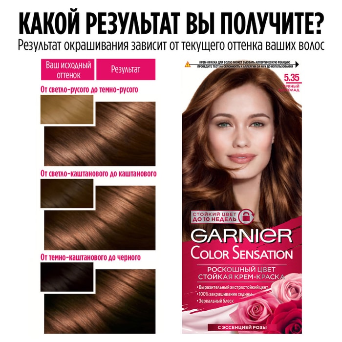 Garnier color sensation роскошный цвет 5 35 краска для волос пряный шоколад