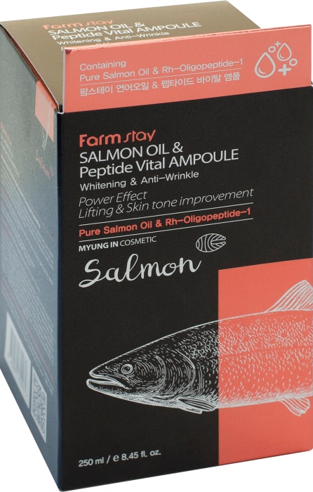 salmon oil peptide vital ampoule, farmstay salmon oil peptide vital cream, антивозрастной крем с лососевым маслом и egf farmstay salmon oil & peptide vital cream