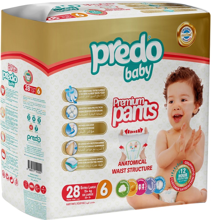 Подгузники-трусики Predo Baby №6 15+кг 28шт - купить с доставкой в Vprok.ru  Перекрёсток по цене 499.00 руб.