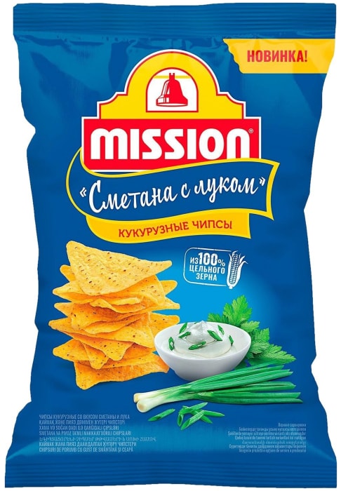 Чипсы кукурузные Mission Сметана и Лук 90г - купить с доставкой в Vprok ...
